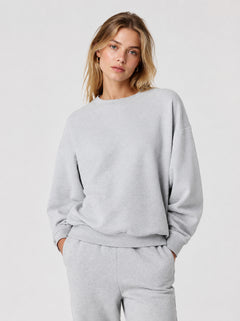 #Grey Oversized Crewneck Sweatshirt