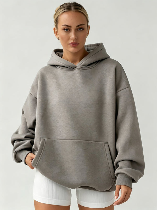 #Grey Oversized Pullover Hoodie
