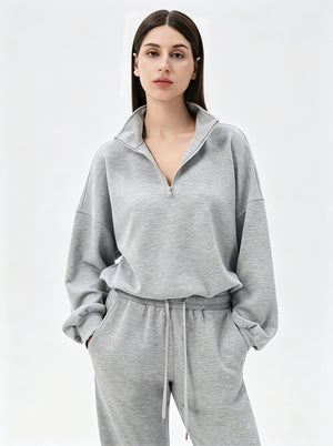 #Grey Quarter Zip Pullover