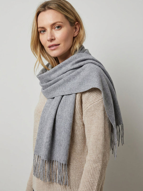 Grey Solid Wool Winter Scarf