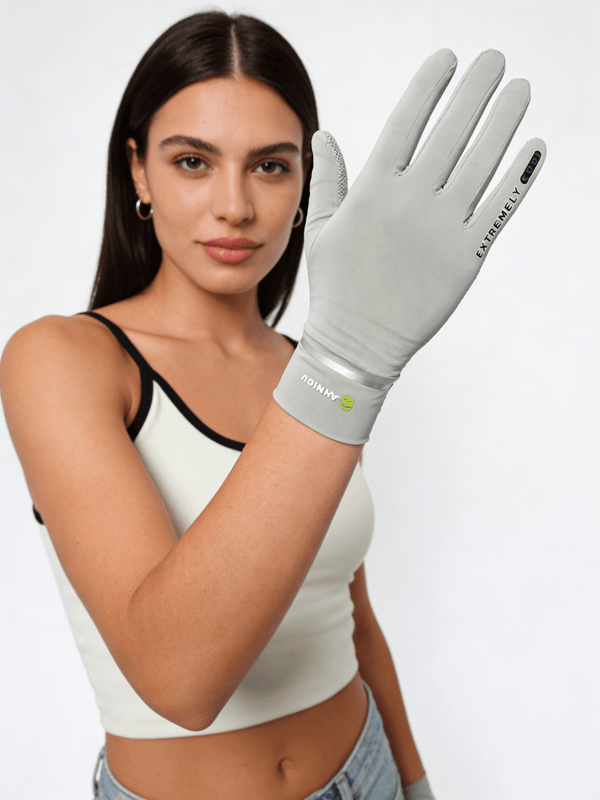 Grey UPF 50+ Sun Protection Gloves