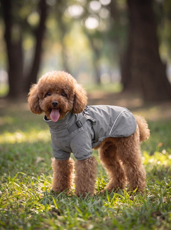 #Grey Waterproof Dog Rain Jacket