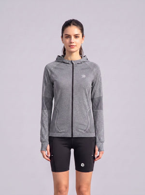 #Grey Women's Athletic Zip UP Hoodie