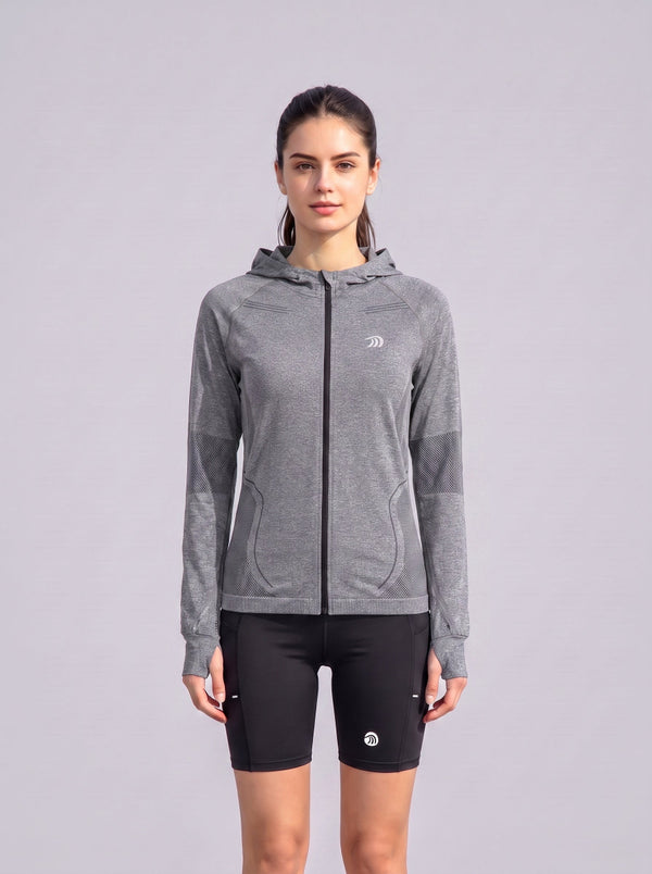 #Grey Women's Athletic Zip UP Hoodie