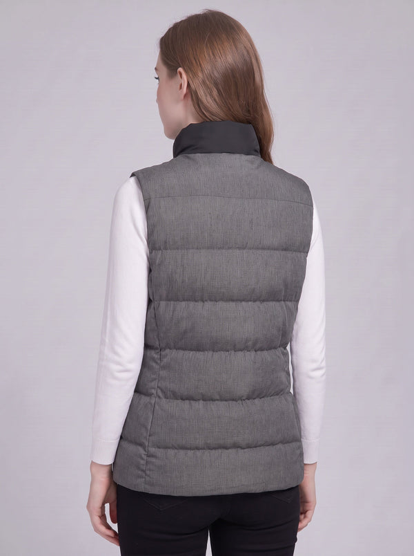 #Grey Women's Heated Puffer Gilet side
