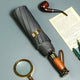 Grey Wooden Handle Business Umbrella UPF50