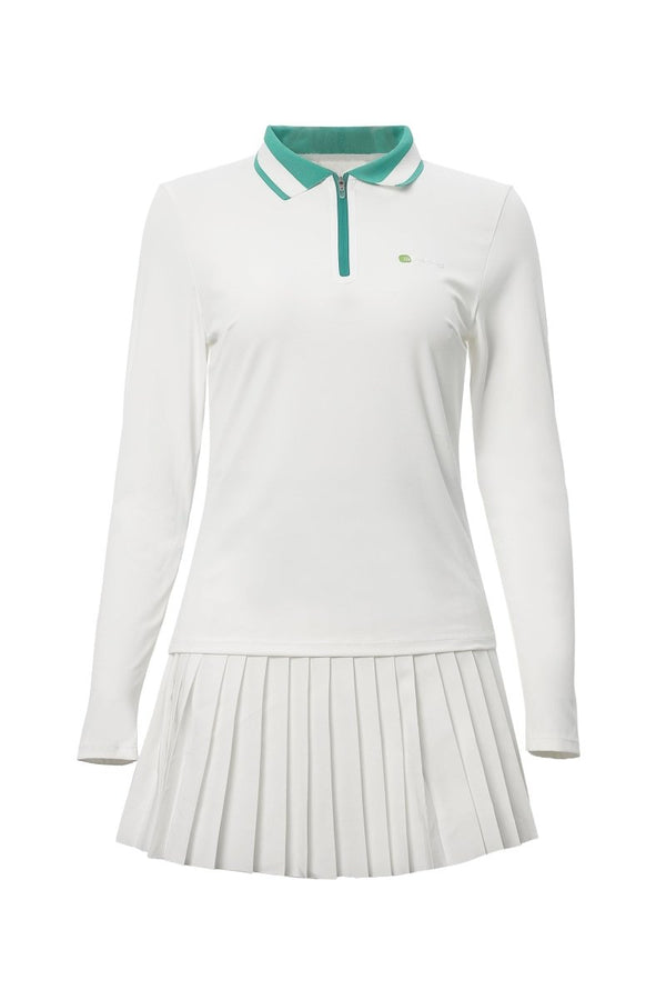 UPF 50+ Long-Sleeve Polo Pickleball Skirt Set