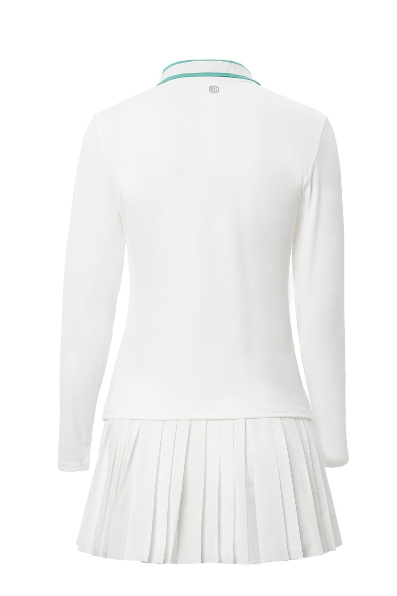 UPF 50+ Long-Sleeve Polo Pickleball Skirt Set