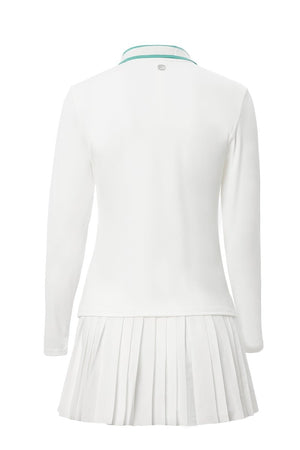 UPF 50+ Long-Sleeve Polo Pickleball Skirt Set
