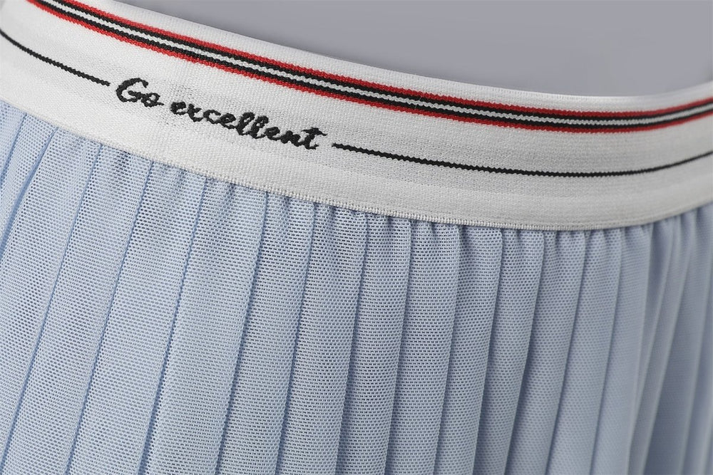 High Waist Mesh Pleated Pickleball Skirt
