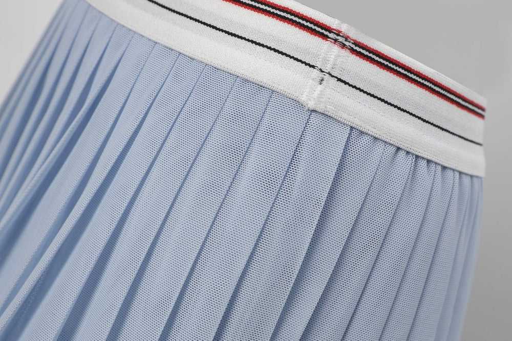 High Waist Mesh Pleated Pickleball Skirt