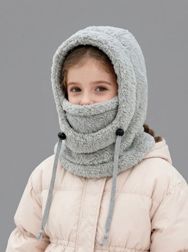 #HeatherGrey Kids Plush Balaclava Hat