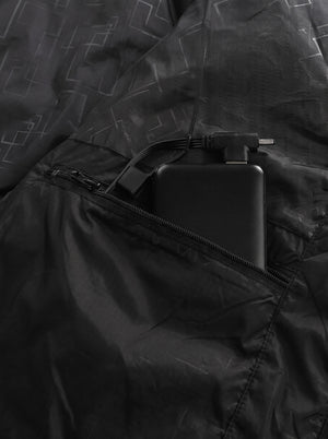 Hidden USB port design of #Black Heated Padded Jacket