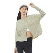 Hooded Cropped Sun Protection Jacket beige zip