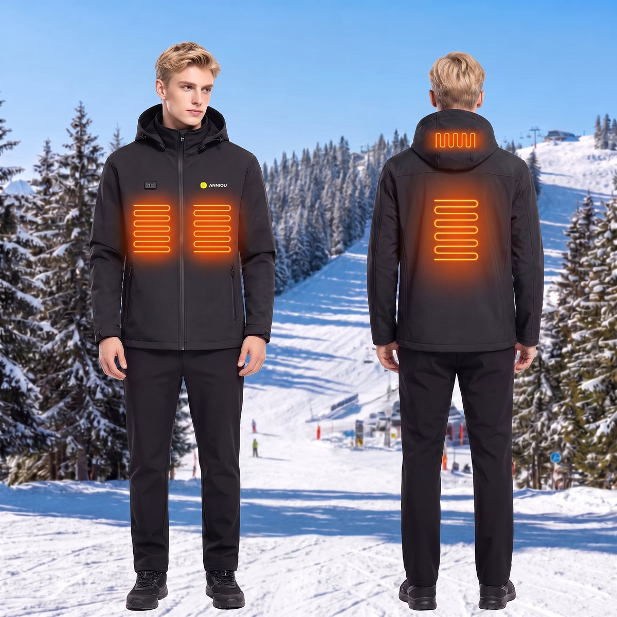 Hooded Electric Heating Soft Shell Coat