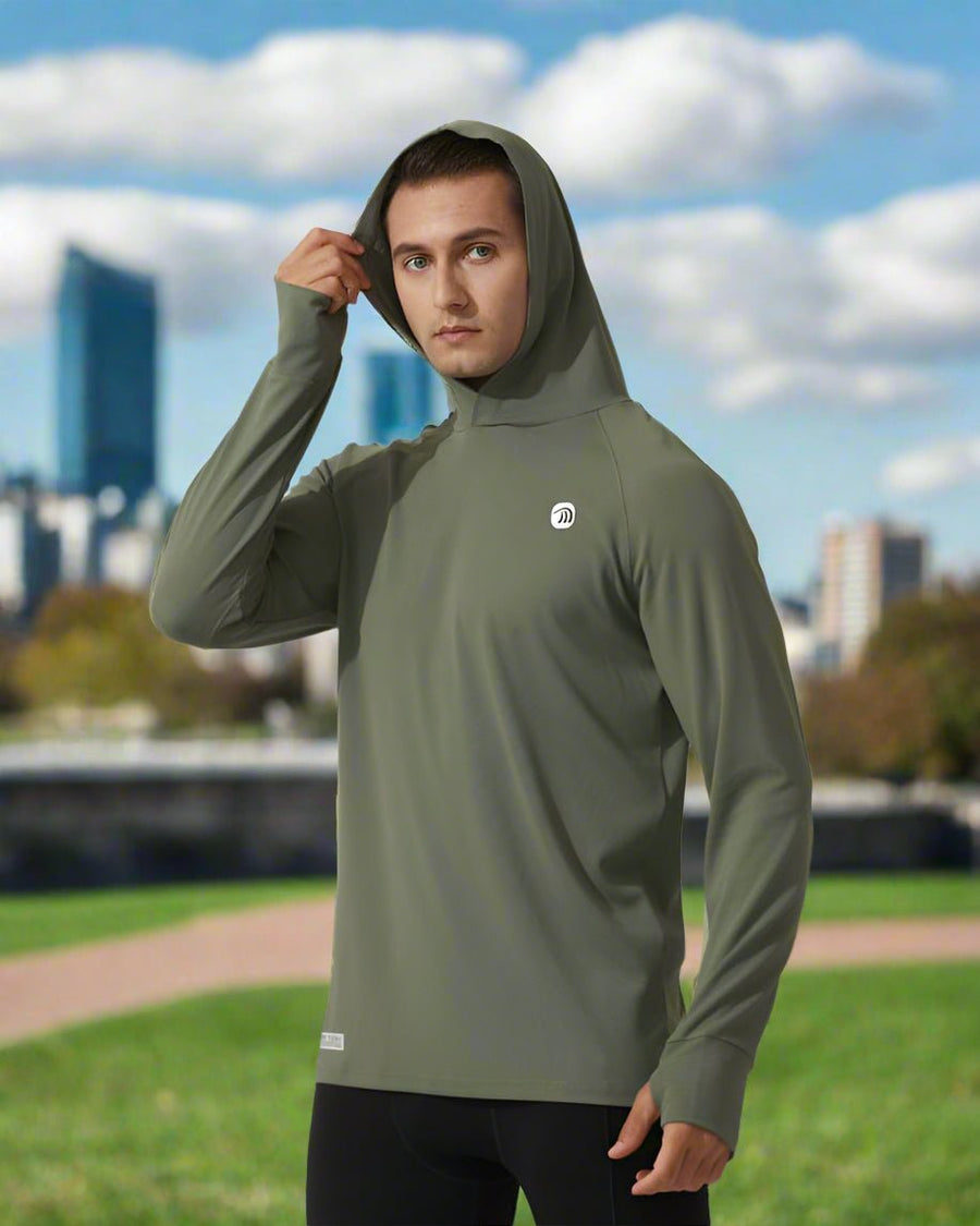 men's Anniou Hooded UPF 100+ Sports Sweatshirt with long sleeve thumbholes