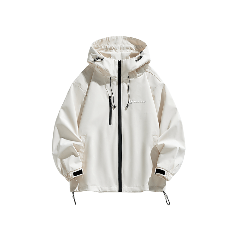 Ivory Breathable Hooded Shell Jacket