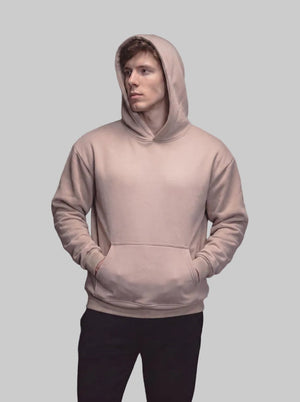 #Khaki Men's Fleece Hooded Sweatshirt