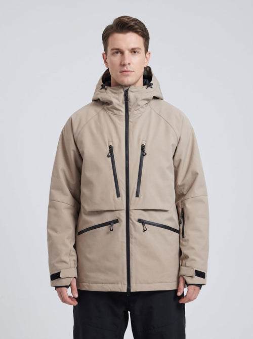 #Khaki Men's Waterproof Snowboard Jacket