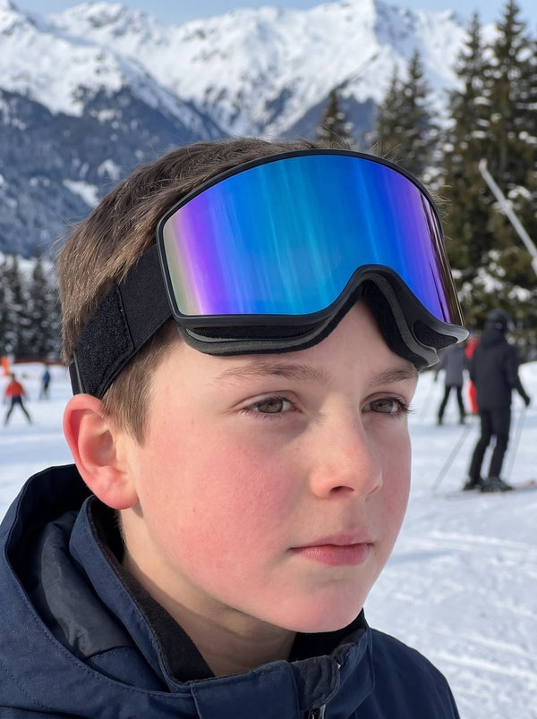 Kids #Blue HD Coated Ski Goggles