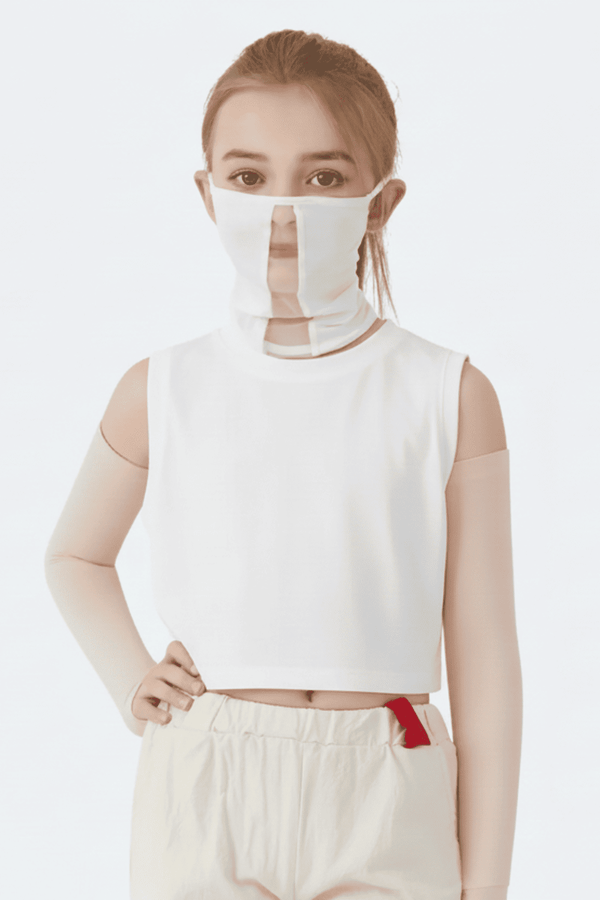 Kids Lycra UV Protection Face Mask and arm sleeves