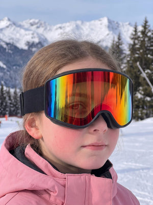 Kids #Red HD Coated Ski Goggles