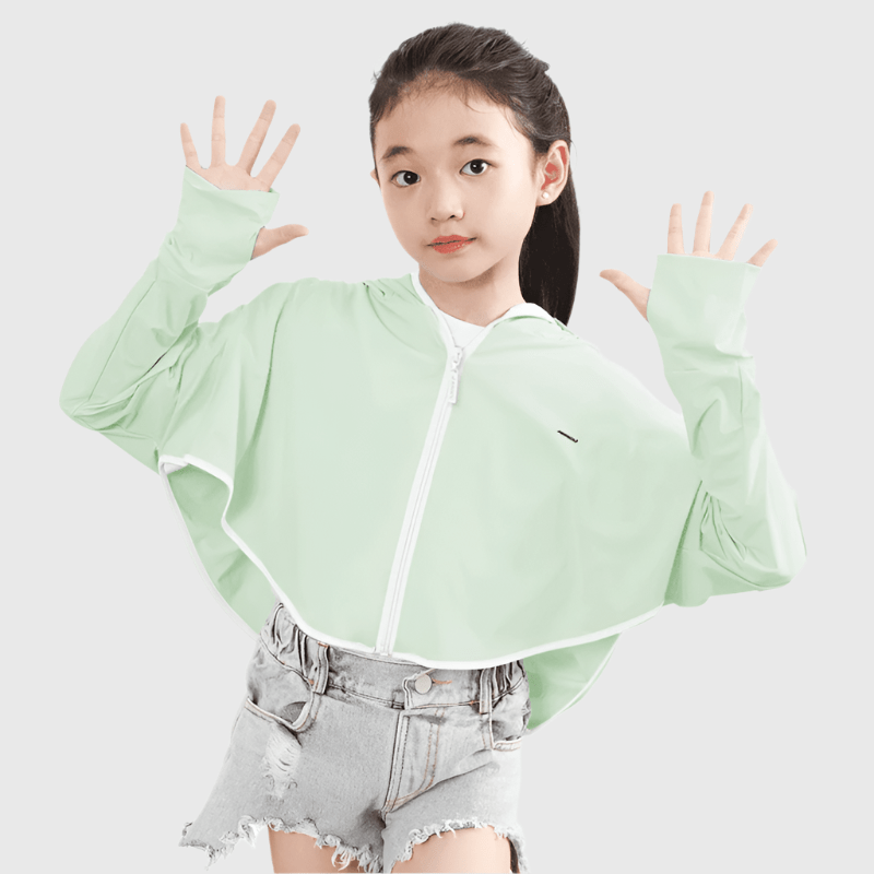 Kids' green UPF 50+ Hooded Jacket