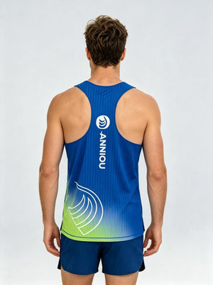 #Kleinblue Rear of view Men's Quick-drying Running Vest