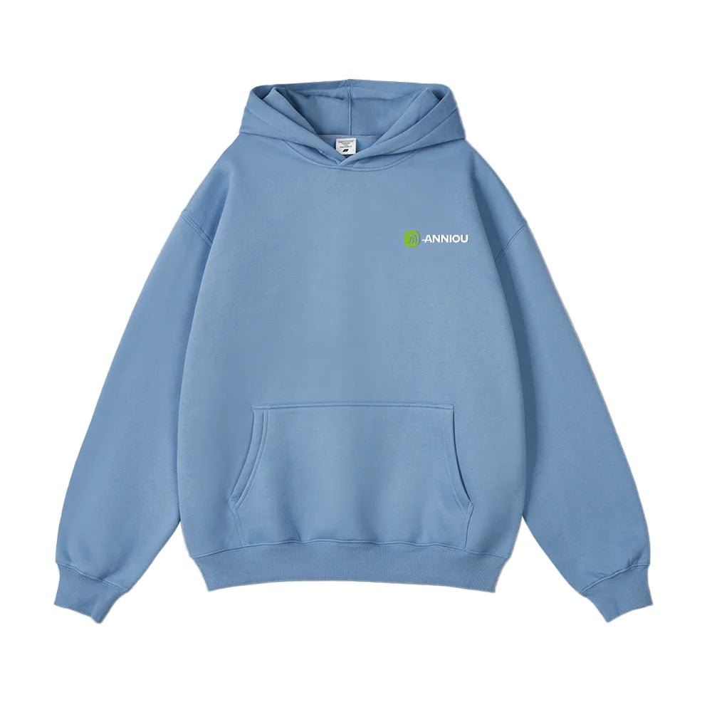 Light Blue Oversized Pullover Urban Sports Hoodie by Anniou