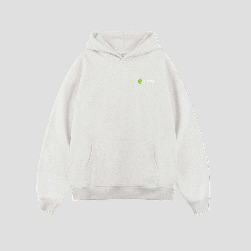 Light Gray Anniou Thick Fleece Lined Hoodie