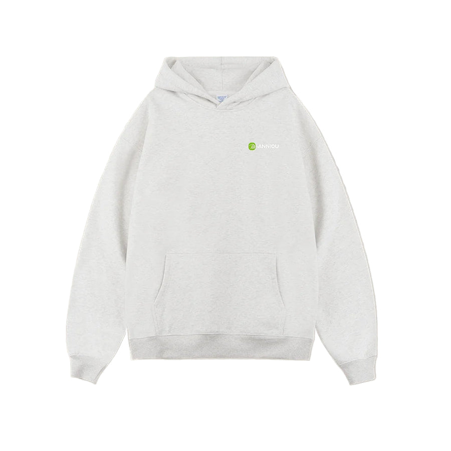 Light Gray Anniou Thick Fleece Lined Hoodie