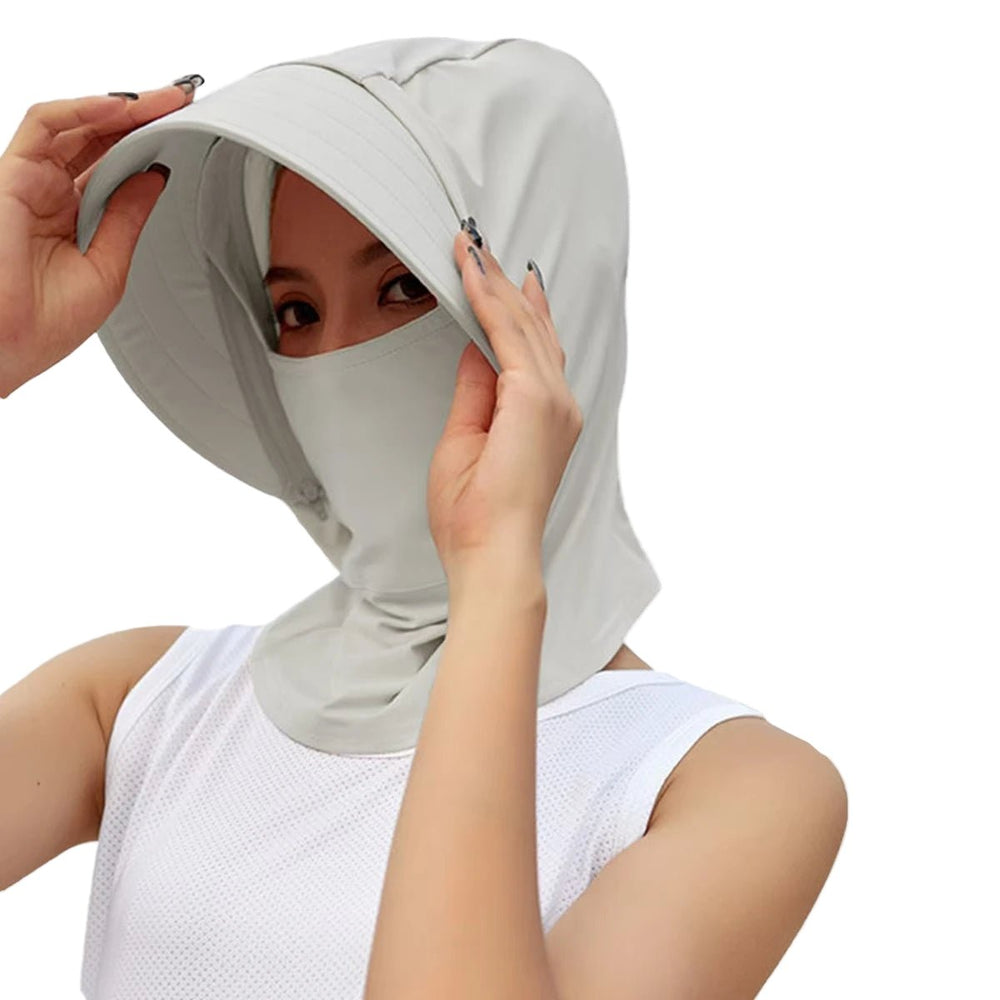 Light Gray Sun Protective Hat Balaclava by Anniou