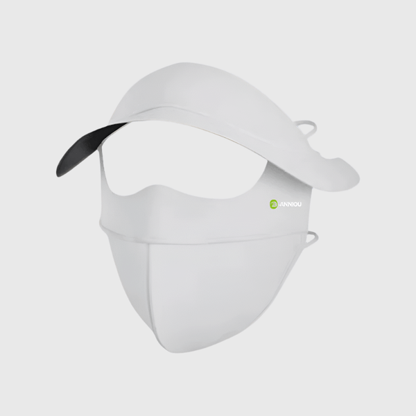 Light Gray Sun Protective Wide Brim Face Mask
