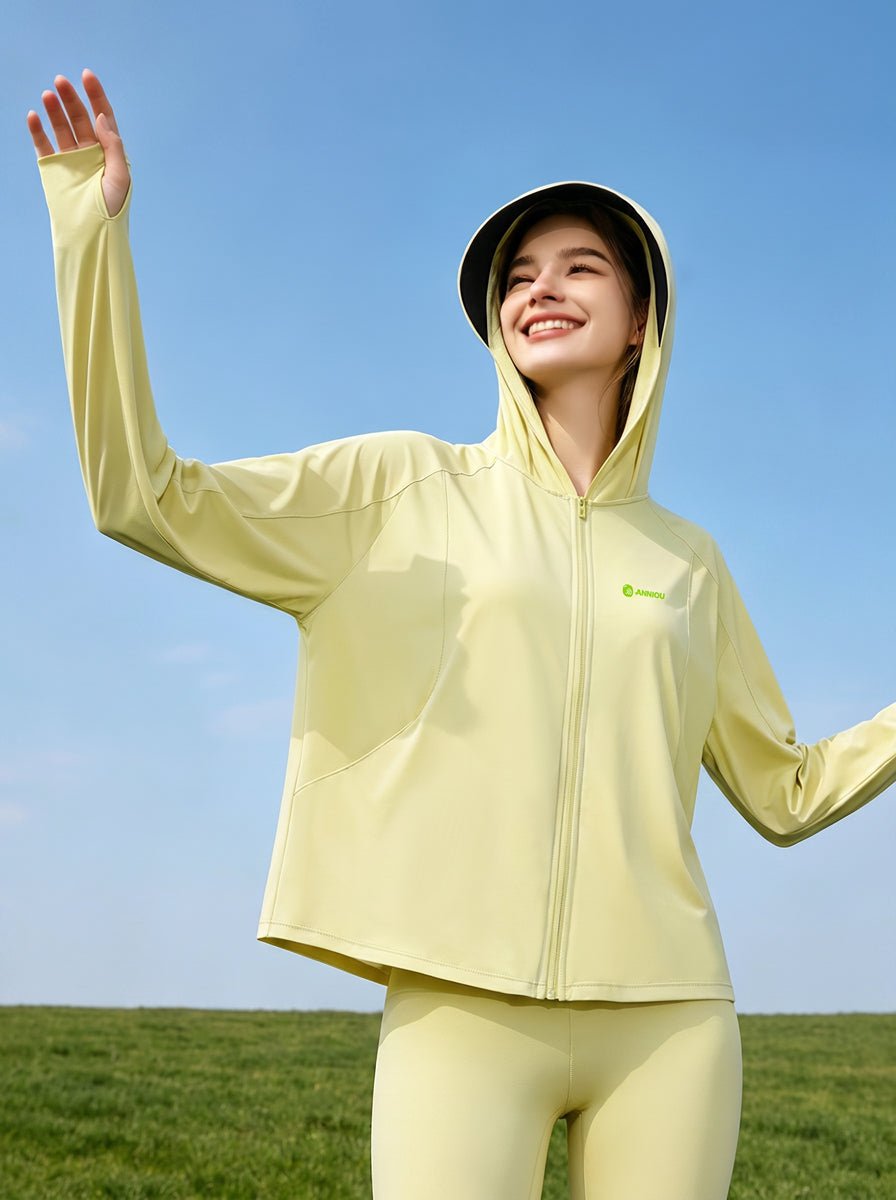 #LightGreen Black Coated Cape UV Protection Jacket