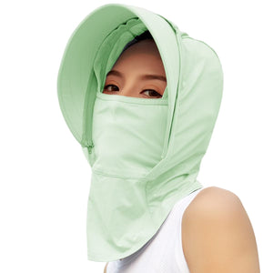 Light Green Sun Protective Hat Balaclava by Anniou