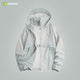 Light Grey Hooded Full Zip Top UPF 100+