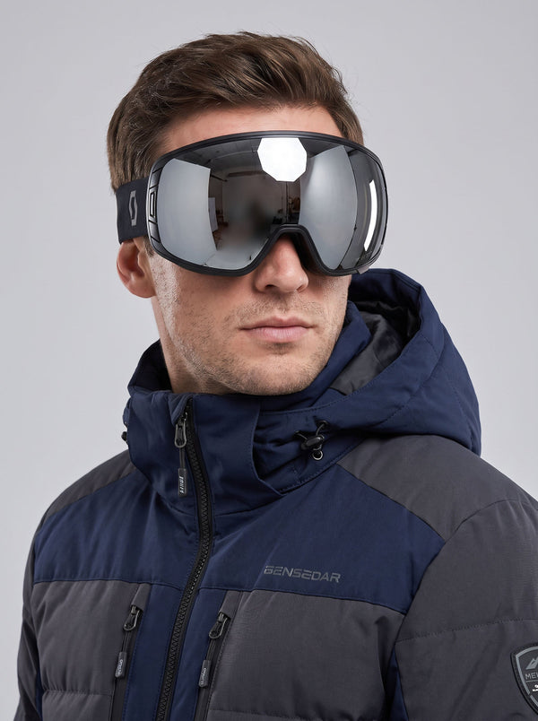 #LightGrey Magnetic Lens Anti‑Fog Ski Goggles