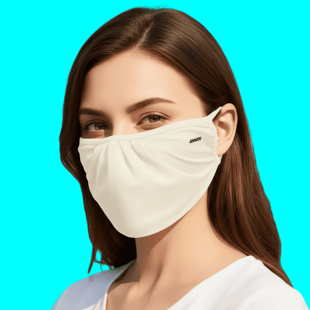 Light Pink Uv Protection Drape Face Mask