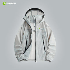 Light Silver Grey  UPF 100+ Hooded Jacket