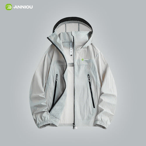 Light Silver Grey  UPF 100+ Hooded Jacket