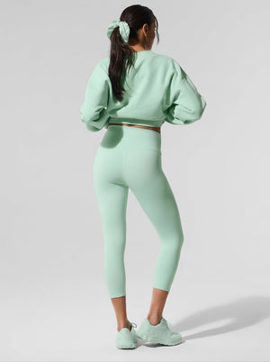 #Lightgreen Oversized Crewneck Sweatshirt Leggings Set of back view