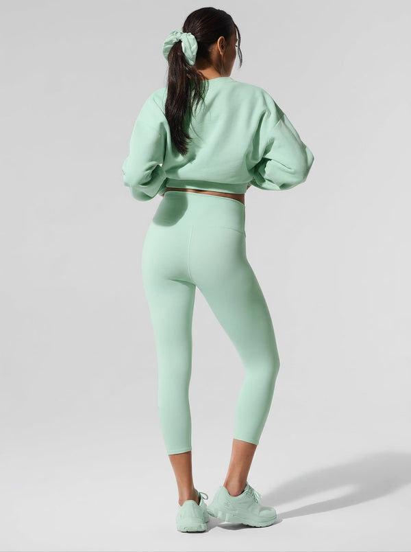 #Lightgreen Oversized Crewneck Sweatshirt Leggings Set of back view