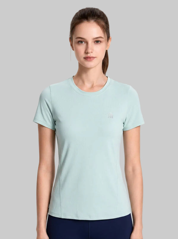 #lightgreen Women's Crew Neck Quick-drying T‑Shirt