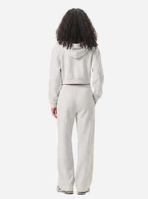 #Lightgrey Cropped Boxy Heavyweight Hoodie of back view