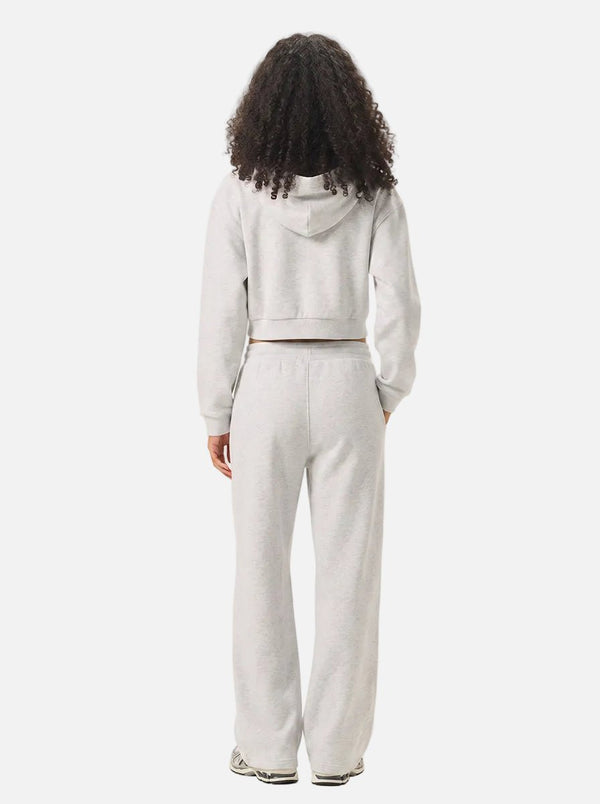 #Lightgrey Cropped Boxy Heavyweight Hoodie of back view