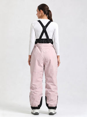 #lightpink Rear of Women's Suspender Ski Bib Pants