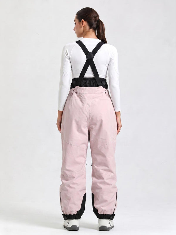 #lightpink Rear of Women's Suspender Ski Bib Pants