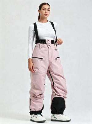 #lightpink Women's Suspender Ski Bib Pants