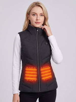 Heated vest with two heating zones on the abdomen