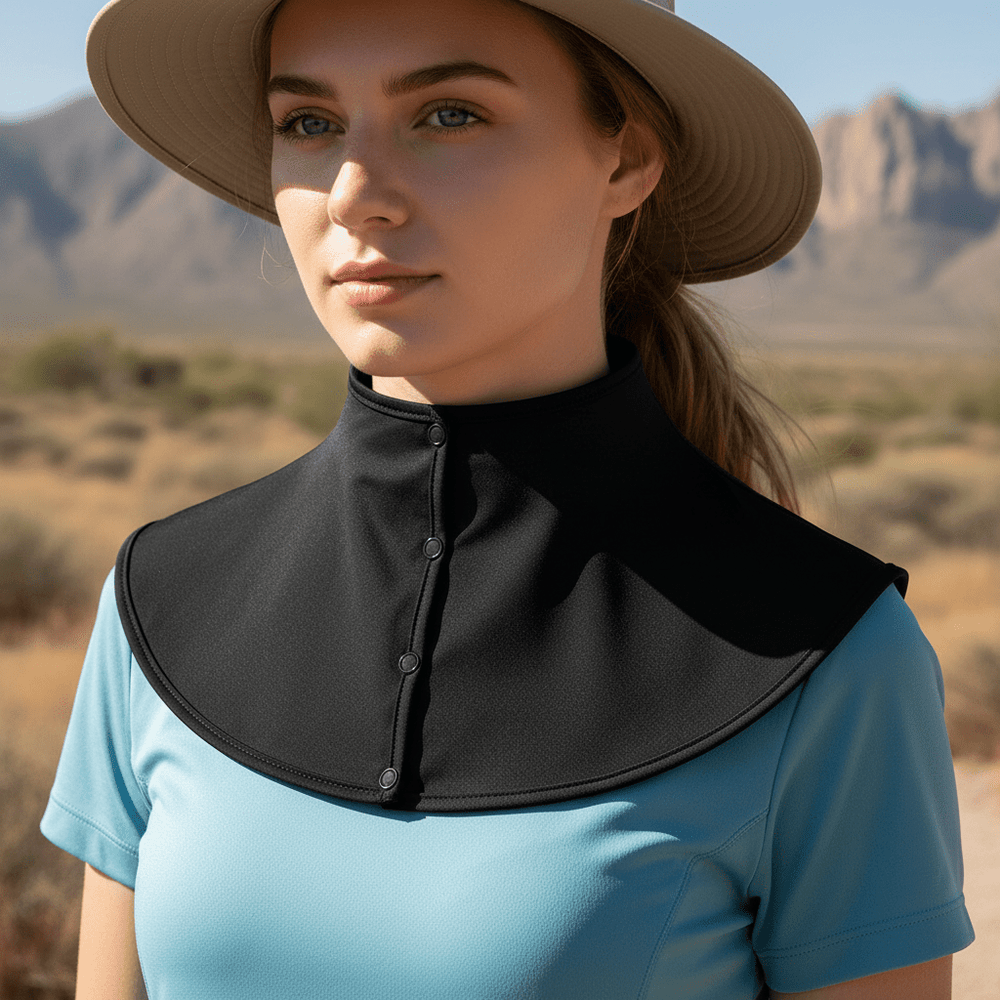 Lightweight and breathable black neck gaiter upf50+